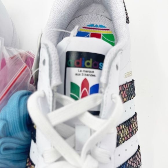 SOLD ADIDAS Superstar Snakeskin Cloud White Multi Color - Picture 10 of 15